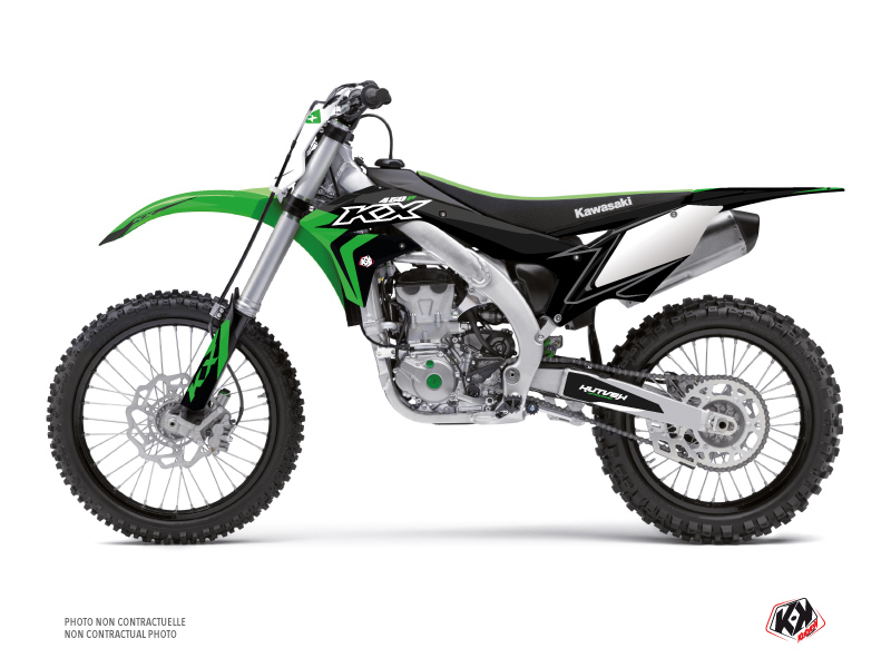 Paradis godkende slump Kawasaki 450 KXF Dirt Bike Halftone Graphic Kit Black Green - Kutvek Kit  Graphik