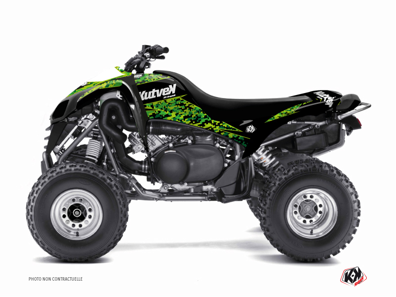 Kawasaki 700 KFX ATV Predator Graphic Kit Black Green Kutvek Kit Graphik