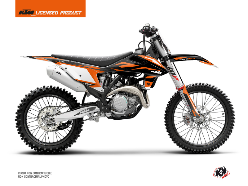 kit déco motocross ktm trophy noir-orange série
